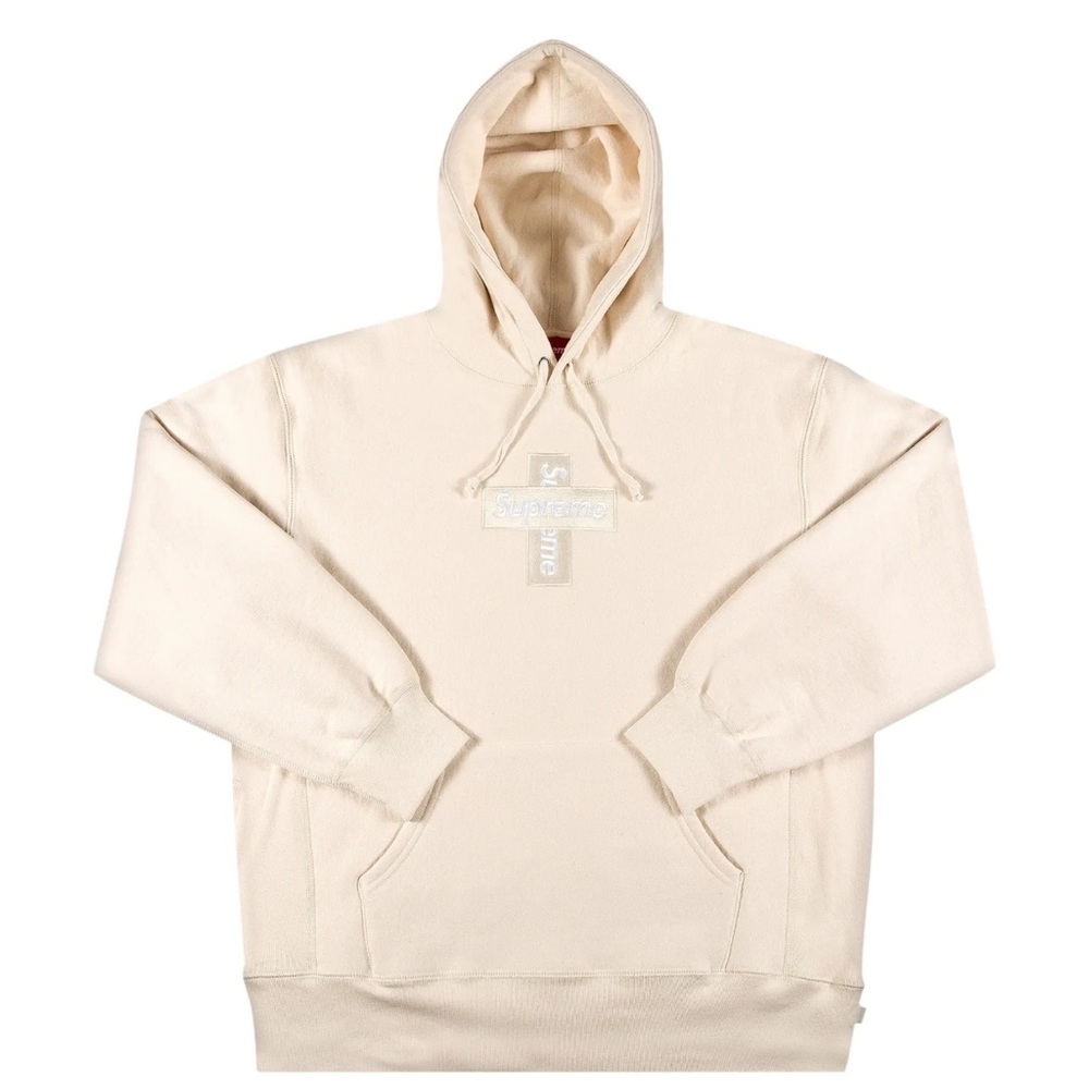 Supreme Cross Logo Hoodie Creme Medium